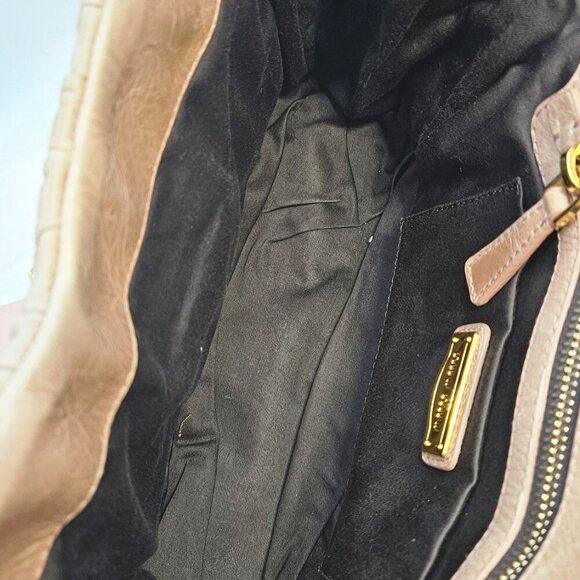 Miu Miu Matelassé Tan Leather Two-Way Bag - Picture 11 of 17